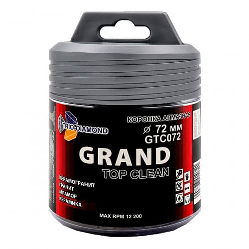 Коронка алмазная по керамограниту 72 мм, М14, Grand Top Clean