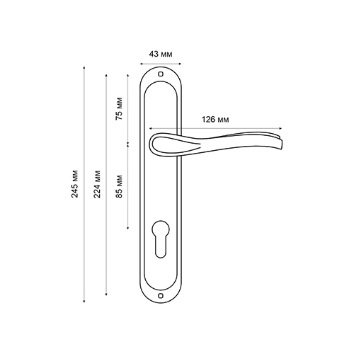 Ручка на планке Trodos "AL59/85-M" алюминий, хром