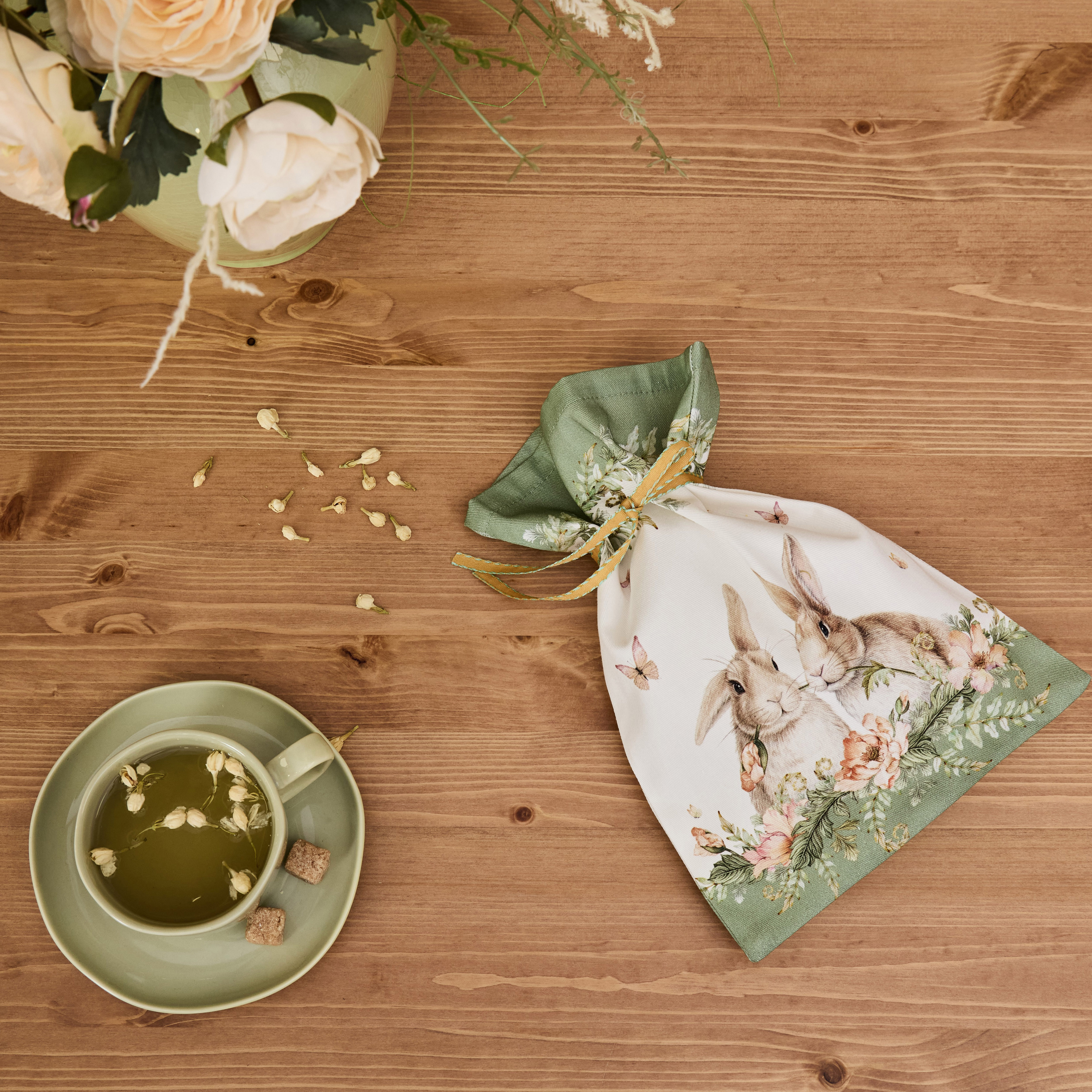 МЕШОЧЕК ПОДАРОЧНЫЙ "SENSE" 20Х29СМ,100% ХЛОПОК,ЗЕЛЕНЫЙ,ТВИЛ