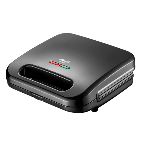Мультипекарь 3 в 1 Atlanta 750 Вт, 3 насадки (сэндвичи, гриль, вафли), черный