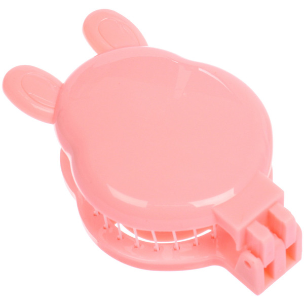 Расчёска массажная складная с зеркалом "БИННИ", цвет пудровый, 10*5*6.5*3см (коробка PVS)