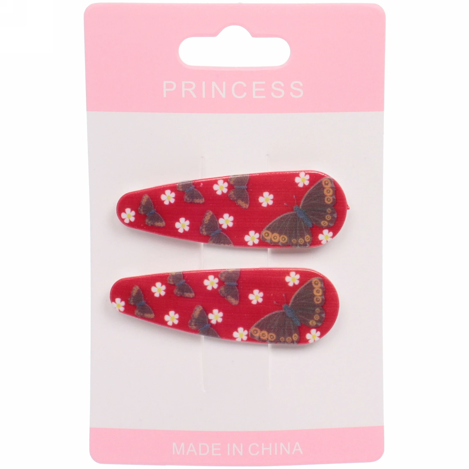 Зажимы для волос детские 2шт "Happy smile", бабочки, микс 6 цветов, 5,5*1,5см