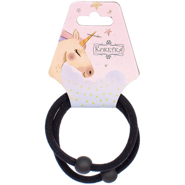 Резинки для волос 2шт "МАРУ", шарики, микс 5 цветов, d-5,5см (подвес Единорог)