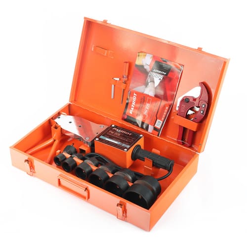 Аппарат для сварки пластиковых труб PATRIOT PW 205, 2000 W, 6 насадок, резак для труб, кейс металл