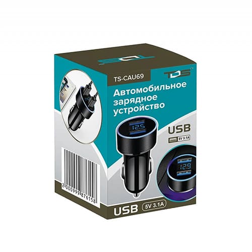 Зарядное устройство авто 2*USB TDS TS-CAU69 (5 В, 3100 mA)