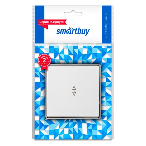 Выключатель проходной 1-клавишный 10А белый "Сириус" (SBE-07w-10-SW12-0)