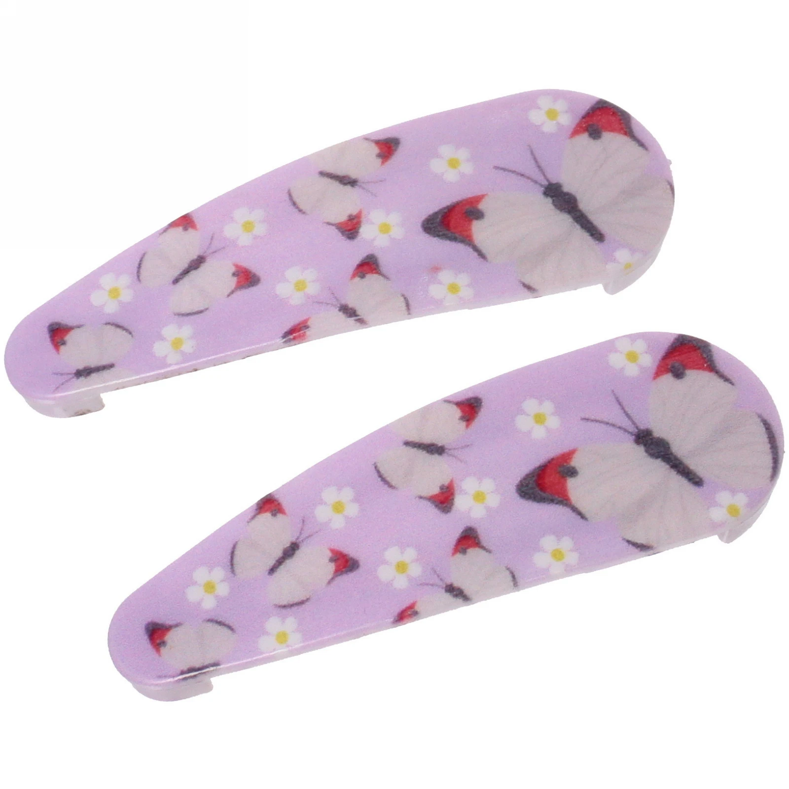 Зажимы для волос детские 2шт "Happy smile", бабочки, микс 6 цветов, 5,5*1,5см