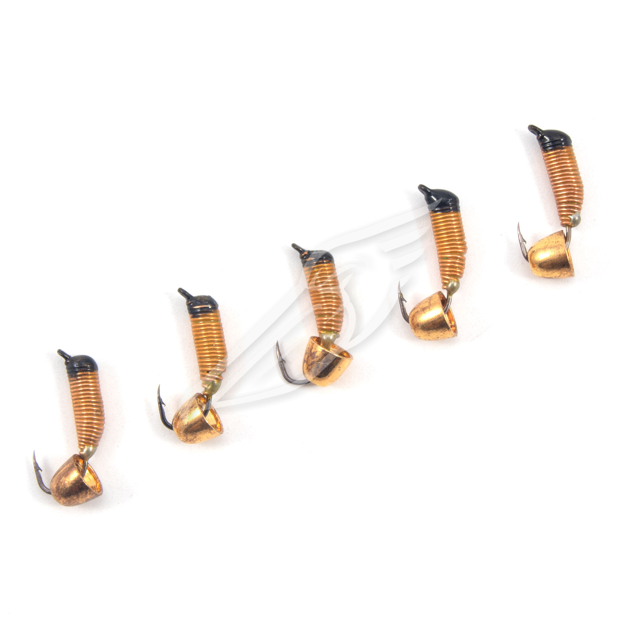 Мормышка вольф. безнасадочная "ЯМАН" Ручейник №5, d-2 мм, L-9.5 мм, вес 0,90 гр., колокол золото, цв