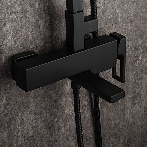 Душевая система 35к G2417-6 GAPPO лейка "Тропический душ" ЧЕРНЫЙ