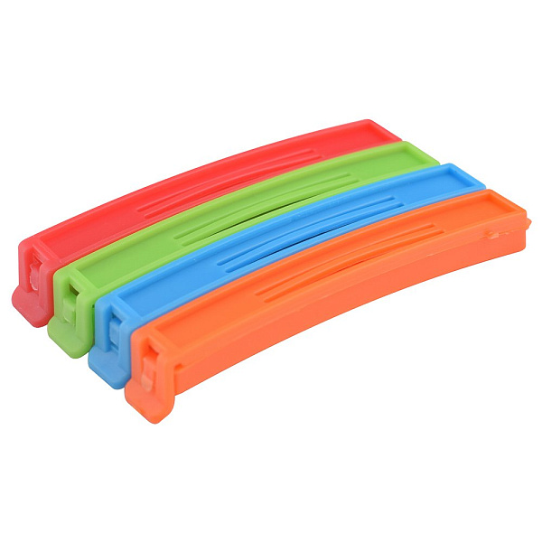 Набор зажимов для пакетов "Клип"  4 шт дл 11 см *  4 цв