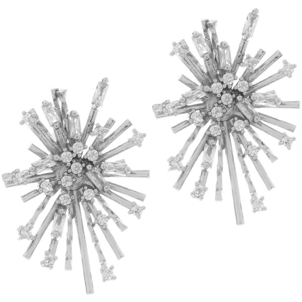 Серьги из гиппоалергенного металла со стразами "ПАЛУМНА", элли, цвет золото и серебро, 2,4*1,9см