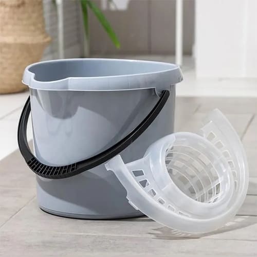 Ведро для уборки 9л МОП с отжимом круглое Etna, серый, 1/10