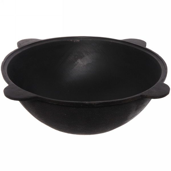 Казан чугунный 8 литров с крышкой с плоским дном
