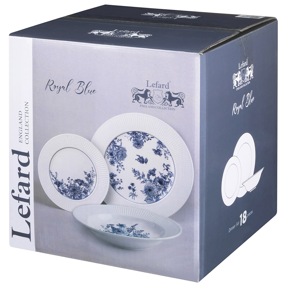 НАБОР ПОСУДЫ ОБЕДЕННЫЙ LEFARD "ROYAL BLUE" НА 6 ПЕР. 18 ПР. (КОР=1НАБ.)