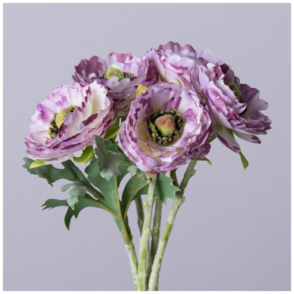 БУКЕТ ИСКУССТВЕННЫХ ЦВЕТОВ "РАНУНКУЛЮС" ВЫСОТА= 31СМ (МАЛ=12ШТ./КОР=72ШТ.)