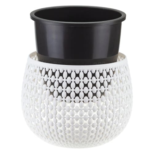Кашпо 1.5 л IDEA ПИРУЛА М 3100, 175 мм, с вставкой, белый
