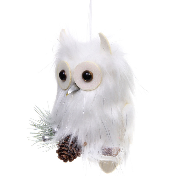 Подвеска "Мудрая совушка" 18*10 см, белый