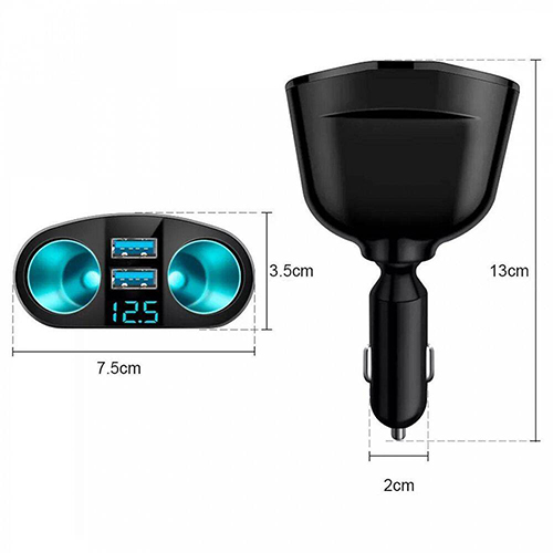 Разветвитель авто TDS TS-CAU68 (2 гнезда + 2*USB)