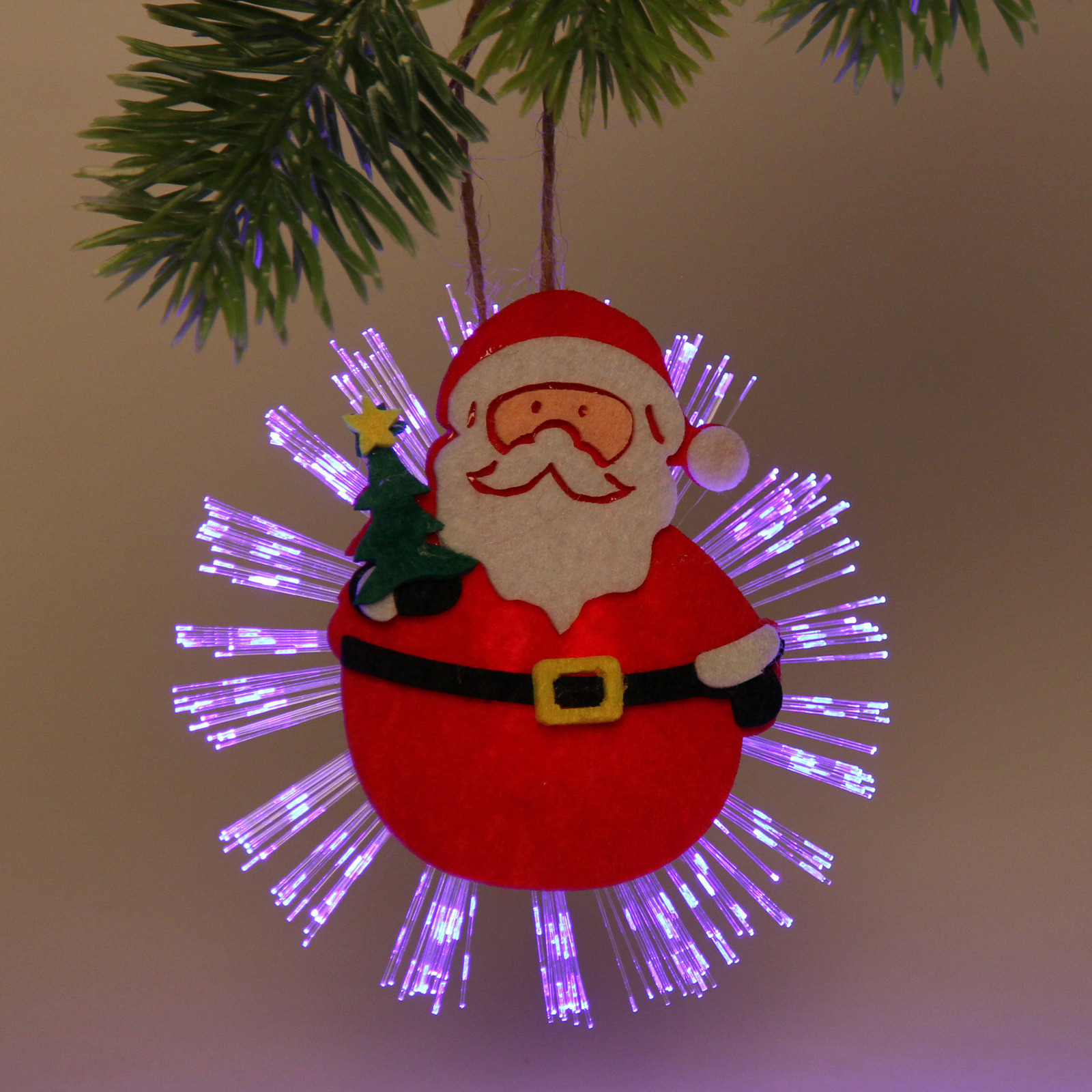 Сувенир с подсветкой "Дед Мороз с елочкой" 10 см