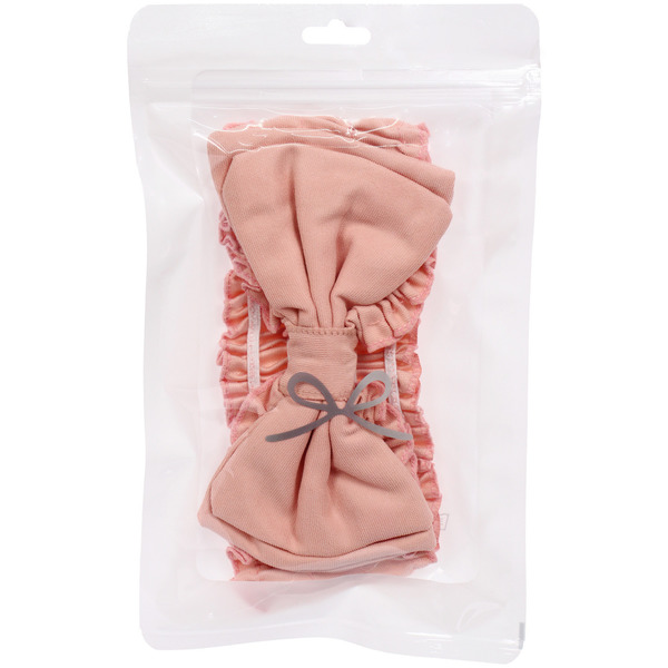 Повязка на голову косметическая "ДАЙМОНД РУШ", бантик, цвет белый, пудровый, небесный и лиловый, 20*7см (ZIP пакет)