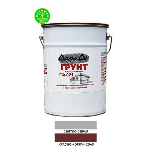 Грунт ГФ-021 красно-коричневый 6кг быстросохнущий (ДАРАДА) ГОСТ (1/1)