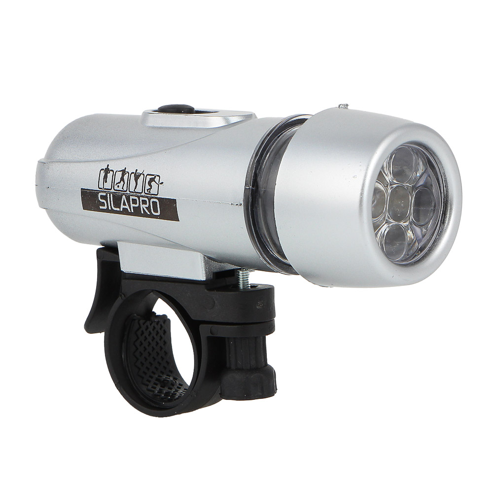 SILAPRO Набор фонарей 2шт: зад (7.5х4х3.5см, 3LED, 2хААА)+перед (10х3.5х3.5см, 5LED, 4хААА) пластик