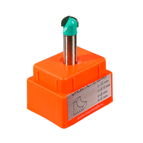 Фреза пазовая галтельная 10х6,5х41,5 мм хвостовик 8 мм STURM RB03-080610