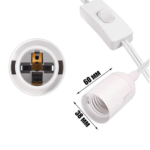 Патрон Е27 на шнуре Орбита OT-ELS11, 1.8 м, белый