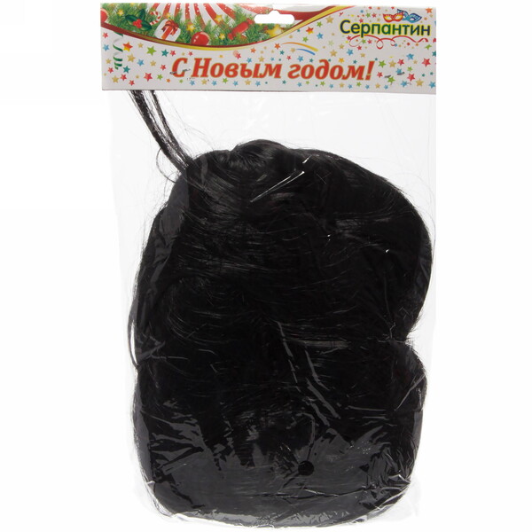 Парик карнавальный "Красотка" (длинные прямые локоны 90 см), Черный