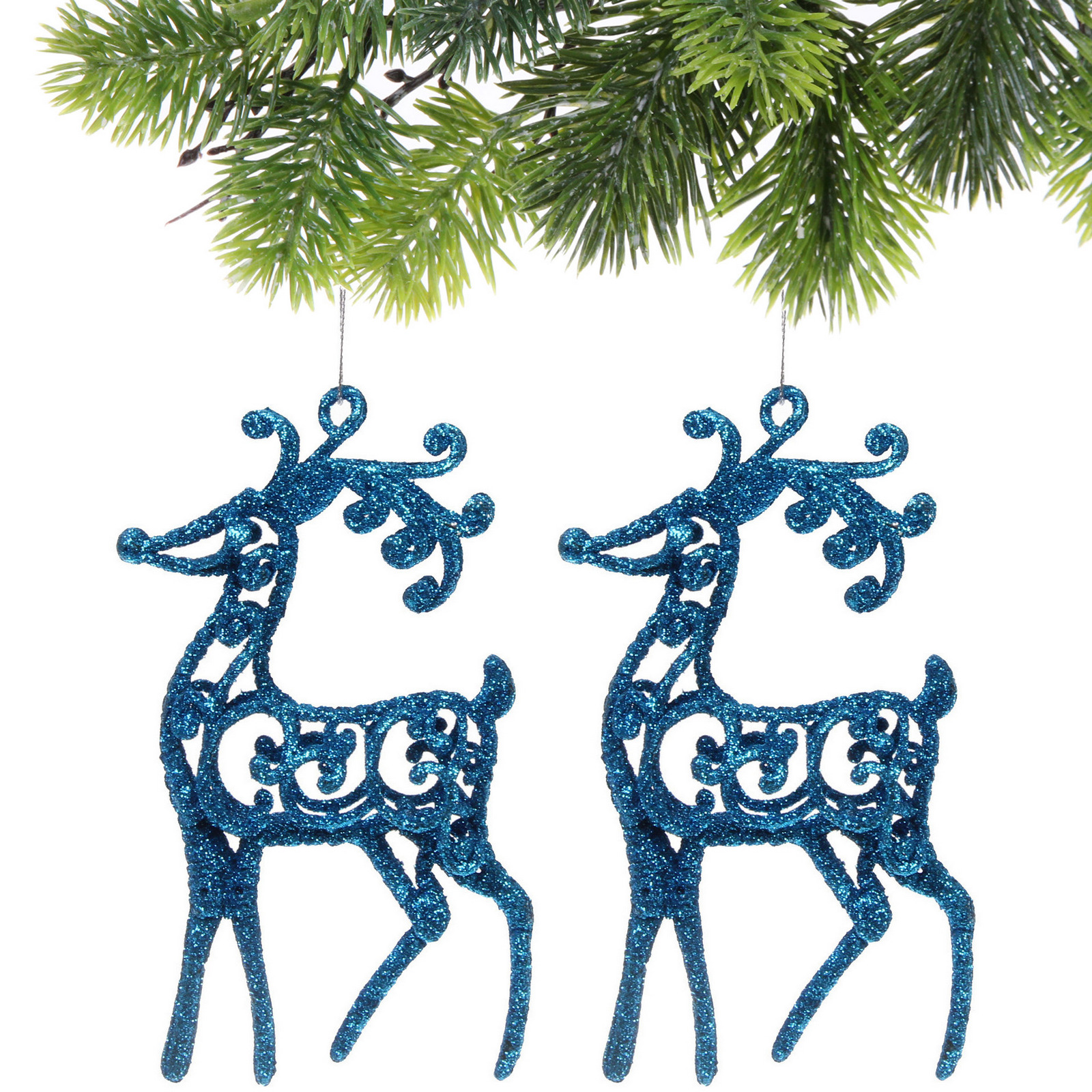 Подвеска "Волшебные рога" 10 см (набор 2 шт), голубой