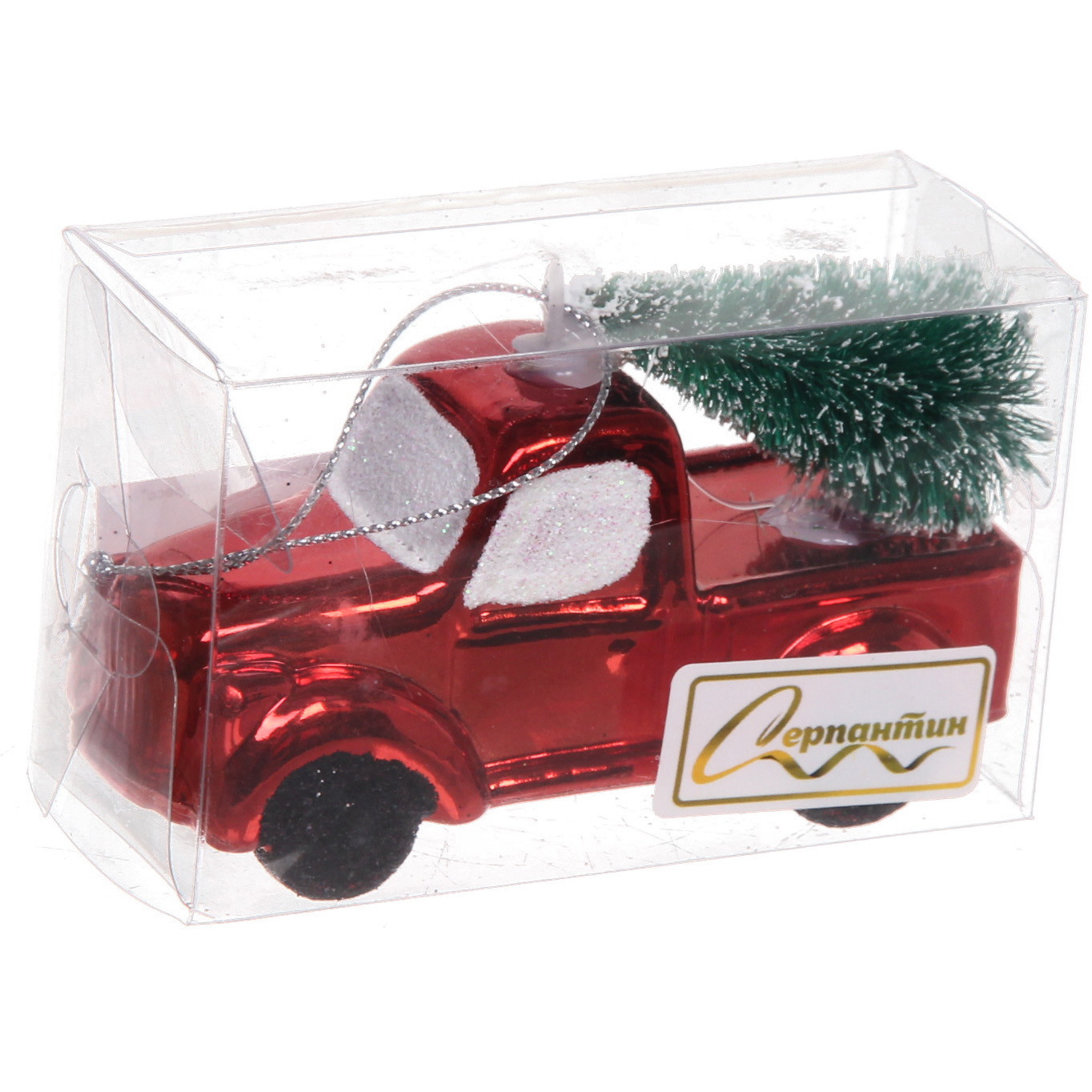 Ёлочная игрушка "Новогодний экспресс" 4*9*11 см, красный