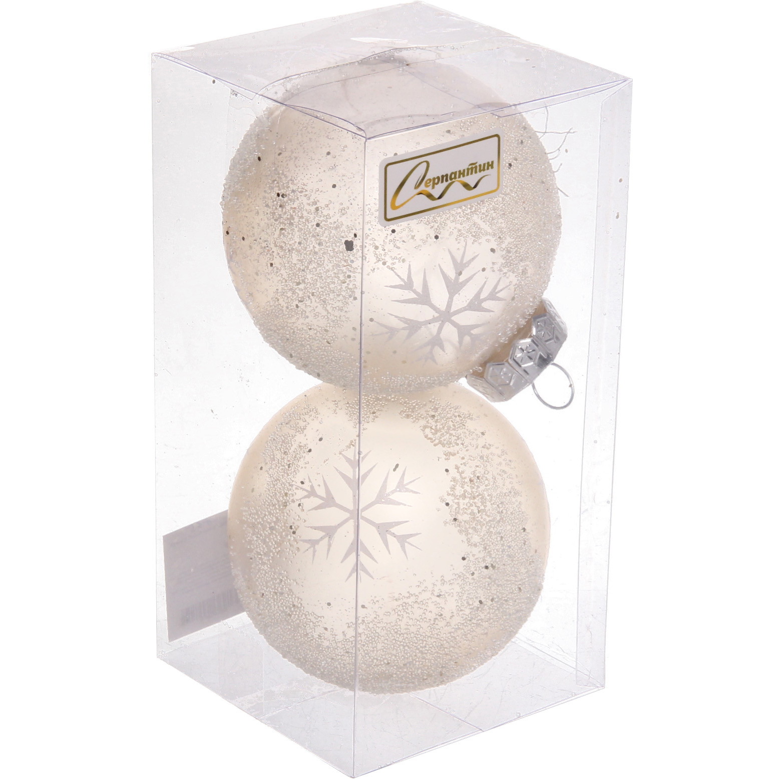 Набор украшений SHINE "Snow Sand" 8 см (2 шт.), light champagne