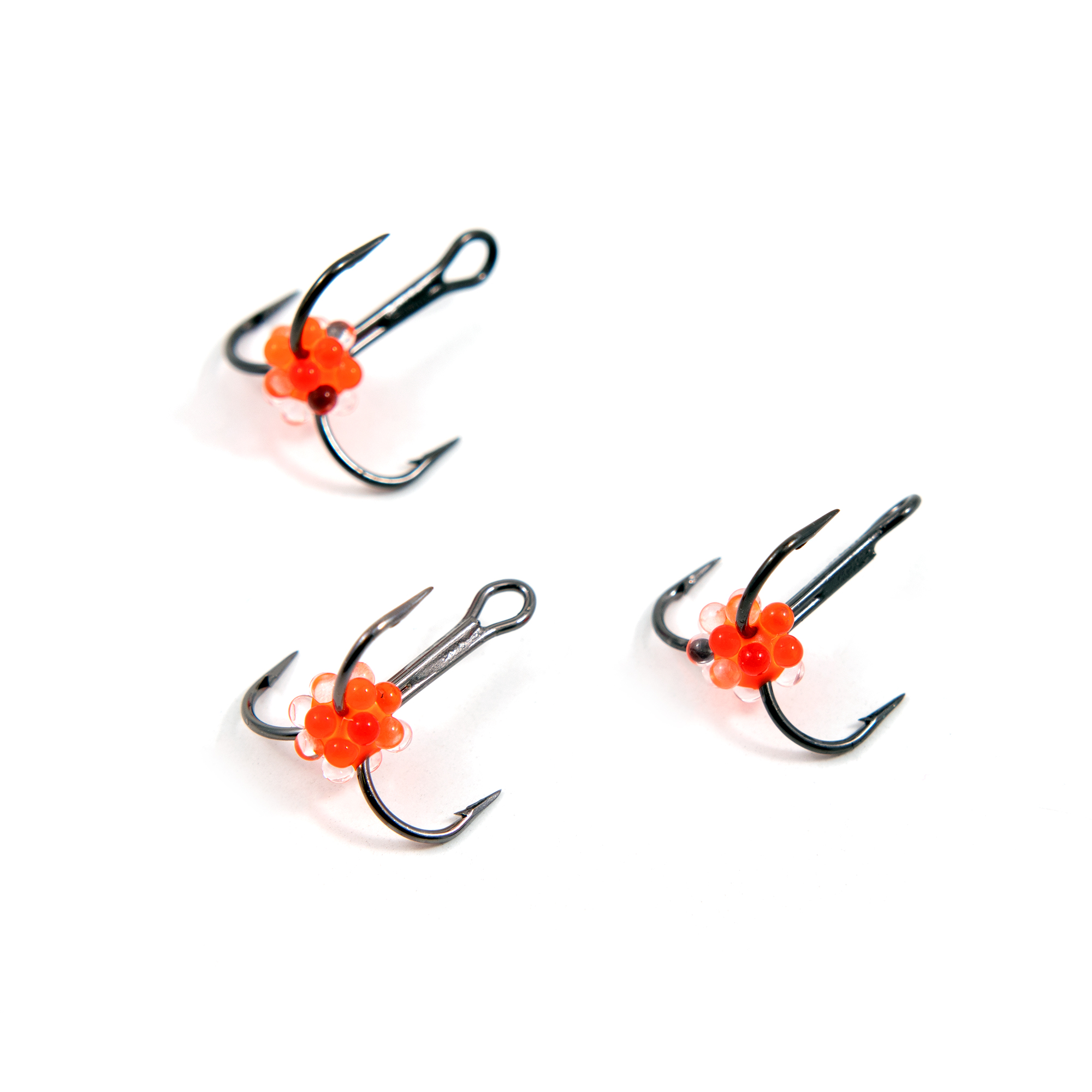 Крючок-тройник ЯМАН с икринкой, размер 10 (INT), цв. ФК (5 шт.)