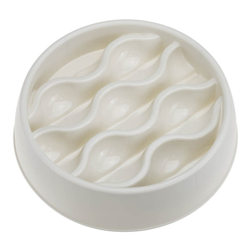 Миска для медленного кормления IDEA ВОЛНА М 1805, белый ротанг