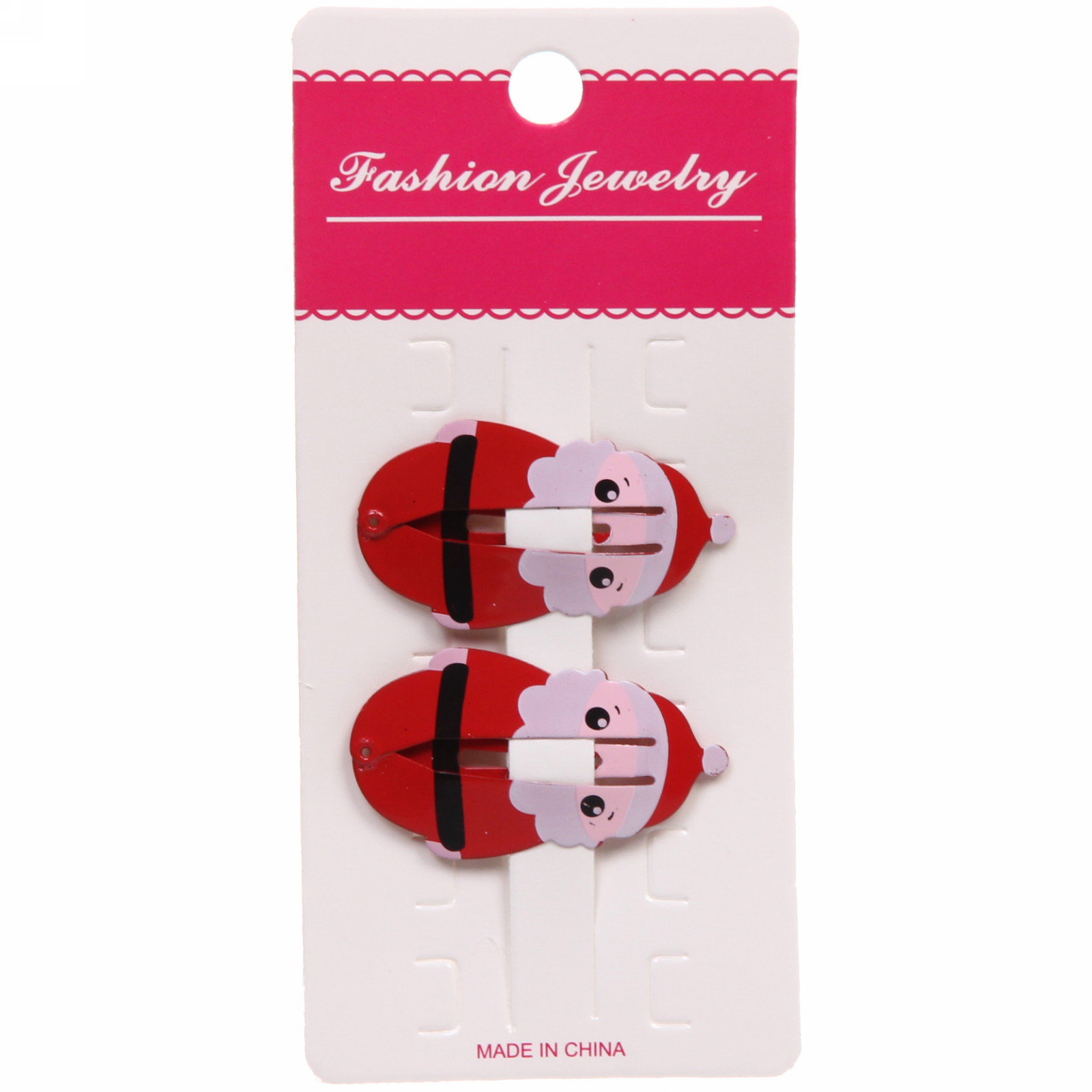 Зажимы для волос 2шт "Новогодняя сказка - Дед Мороз", 5*2см