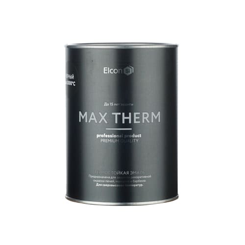 Эмаль термостойкая +1000C Elcon черная 0,8кг (2/12)