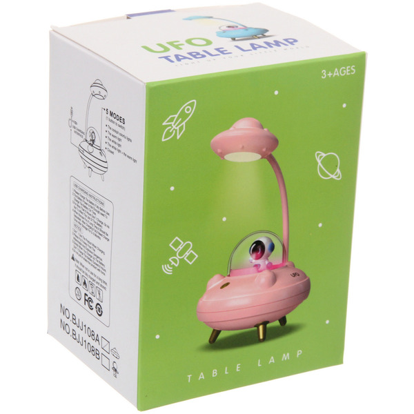 Настольная лампа "Sweet - Полёт в космос" LED 10,8*10,8*21,5 см, USB 3.7v 3w, Голубой