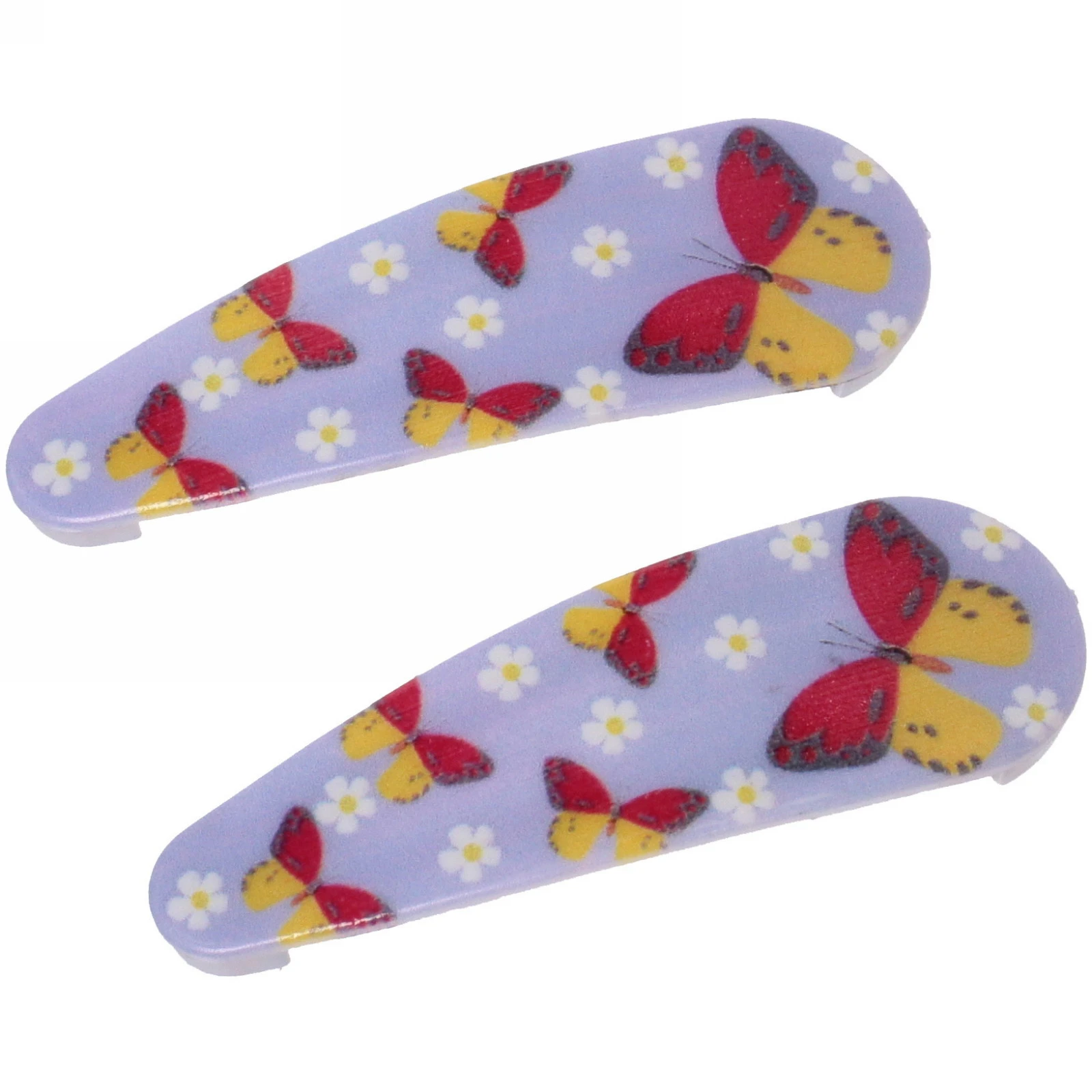 Зажимы для волос детские 2шт "Happy smile", бабочки, микс 6 цветов, 5,5*1,5см