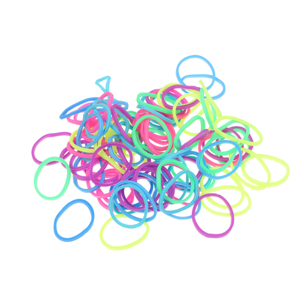 ЮНИLOOK Резинки для волос 95-100шт, d1,5см, силикон, 4 цвета, ACS-59