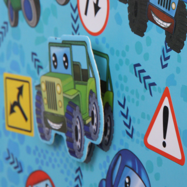 Пакет подарочный "Машинки" 18*23*8 см, микс