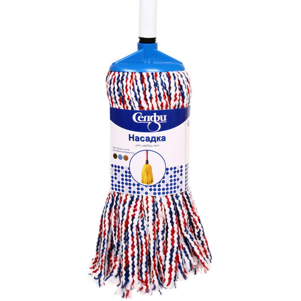 Швабра моп Селфи, ручка 120 см (насадка 200 гр) плетеная