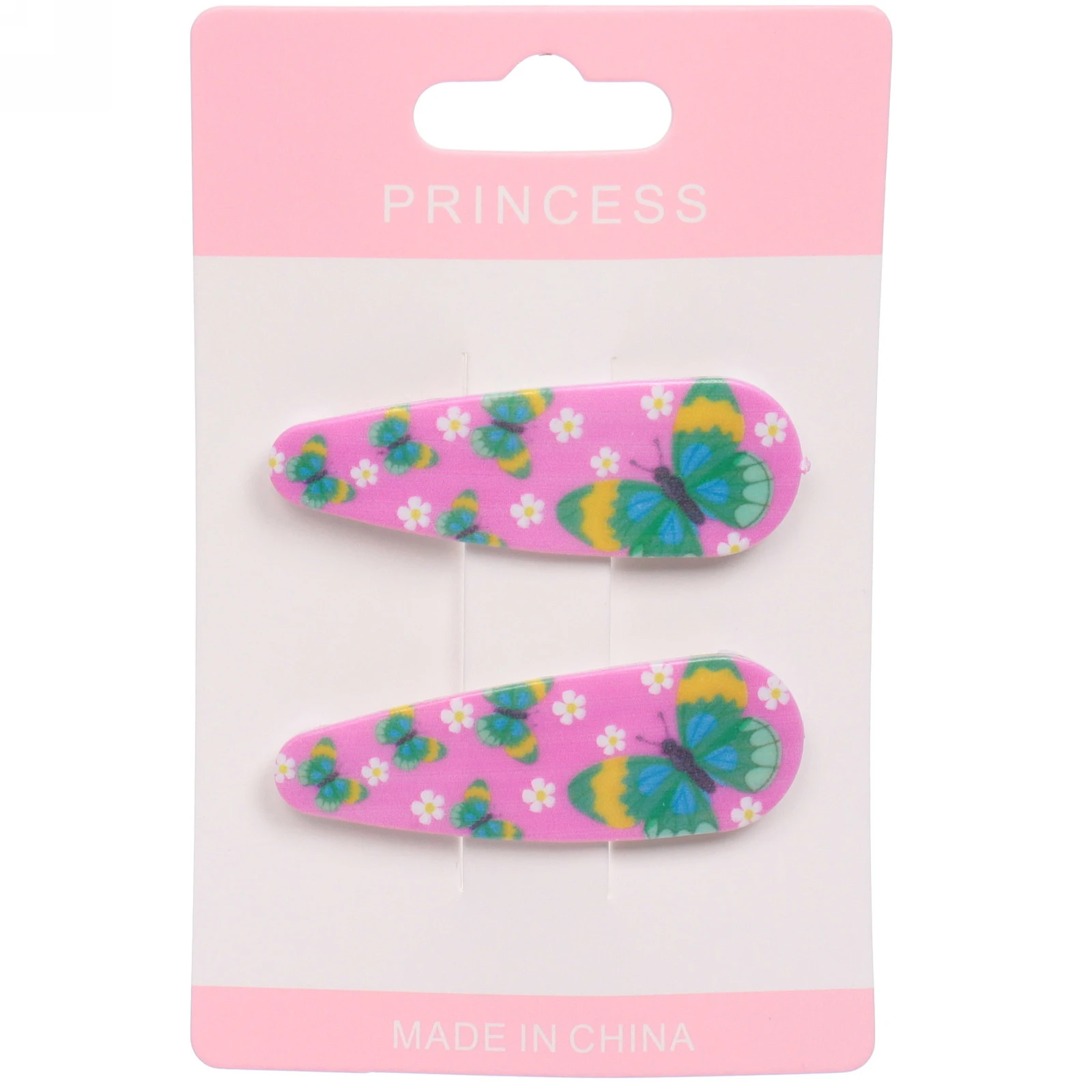 Зажимы для волос детские 2шт "Happy smile", бабочки, микс 6 цветов, 5,5*1,5см