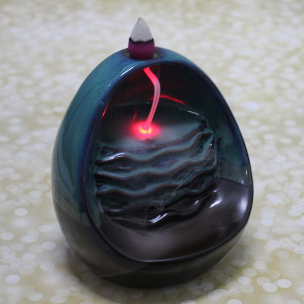 Подставка под стелющиеся благовония "Стеновой водопад" 11*10*11,5см с подсветкой