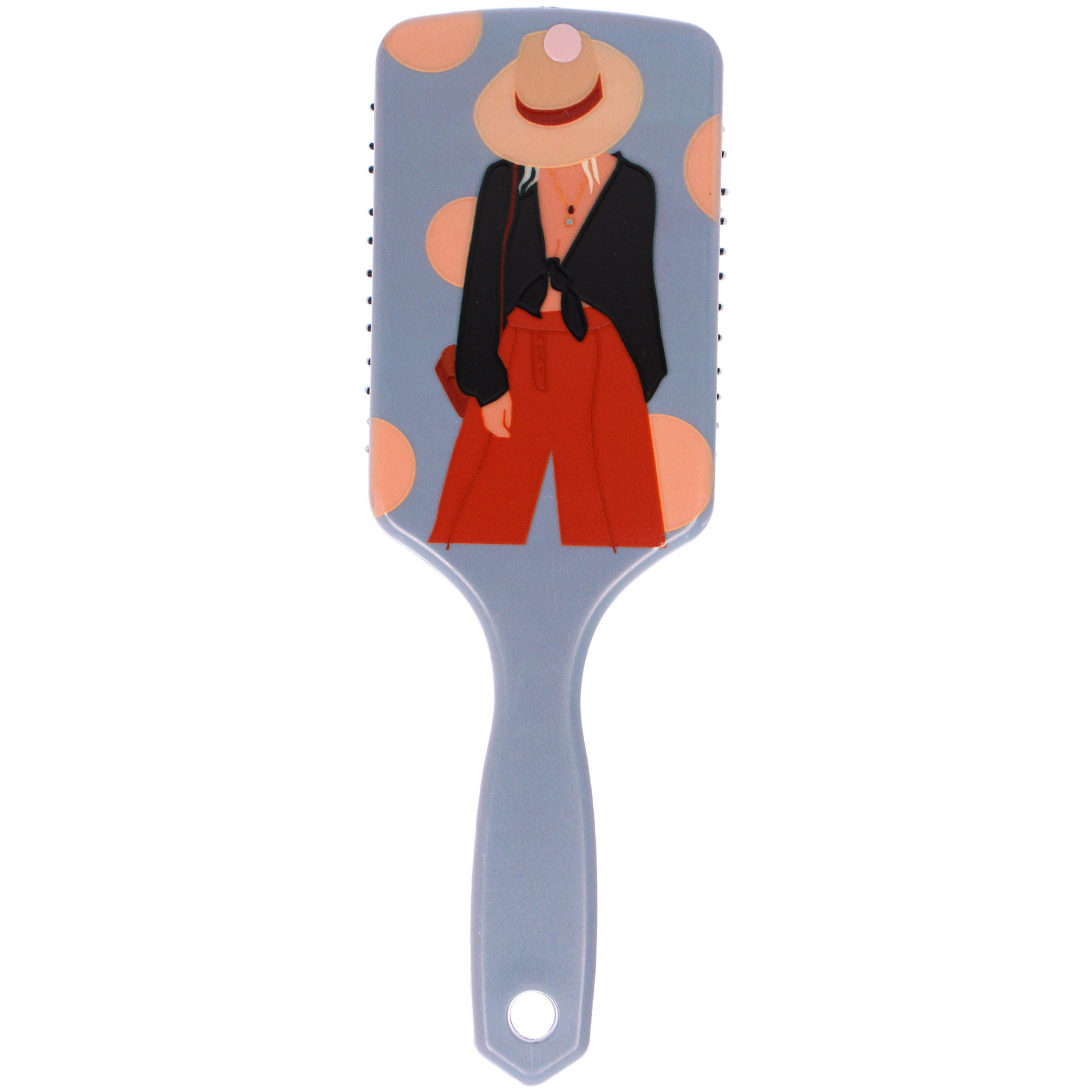 Расческа массажная прямоугольная форма "КОЛЛЕКЦИЯ ИМАНИ - МИРА", микс 4 дизайна, 24*7,5см (PVC упаковка)