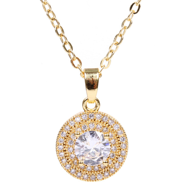 Подвеска из гиппоалергенного сплава со стразами "ЭЛЛАДА", цвет серебро и золото, d-20см/1см