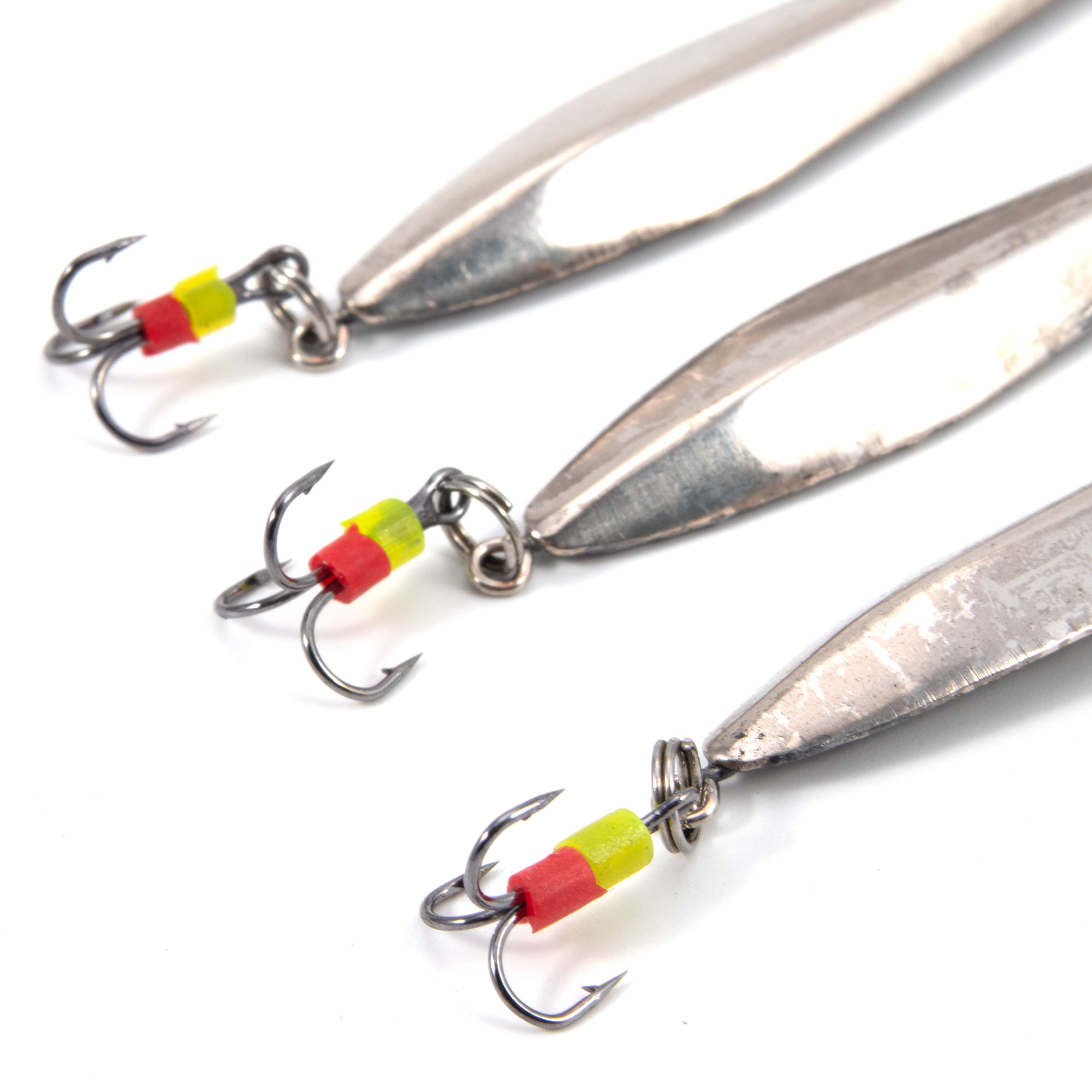 Блесна вертикальная "Яман" Булава с тройником,размер 60 мм, вес 10,7 г, цвет никель (уп.3 шт.)/150/