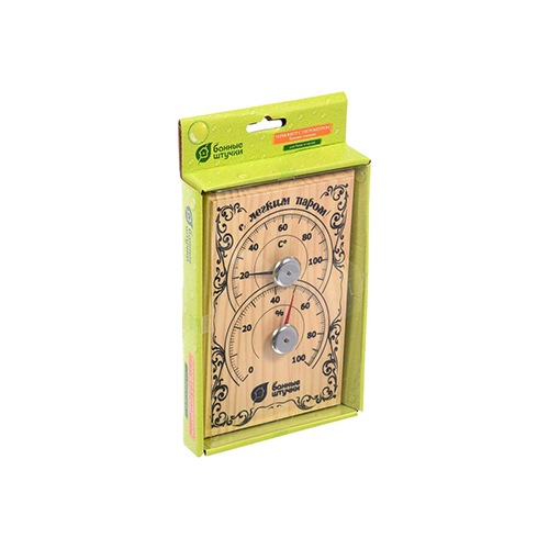 Станция банная термометр с гигрометром, 18х12х2,5 см, для бани и сауны "Банные штучки" (1/5)