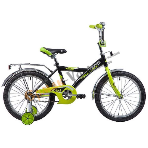 Велосипед Novatrack 18" ASTRA,черный, рама сталь, защита А-тип,крылья и багажник хром(рост 110-115см