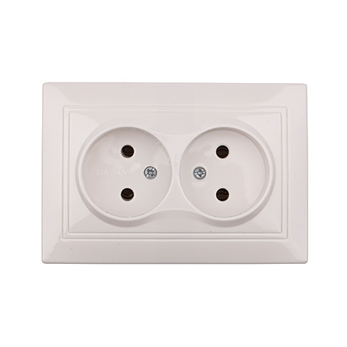 Розетка СП 2-местн б/з 10А Smartbuy 250В белая, SBE-01w-10-S2-N, Венера, 1/200