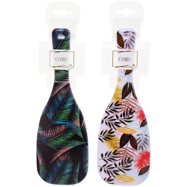 Расческа массажная эргономичная форма "КОЛЛЕКЦИЯ ИМАНИ - "ТРОПИКИ", микс 4 дизайна, 24*8см (PVC подвес)